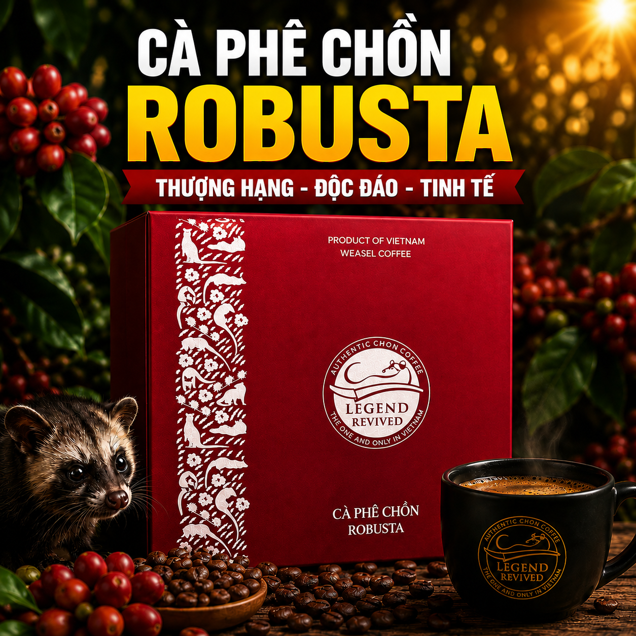 Cà phê Chồn Robusta 250gram