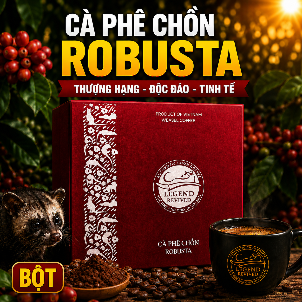 Cà phê Chồn Robusta 250gram