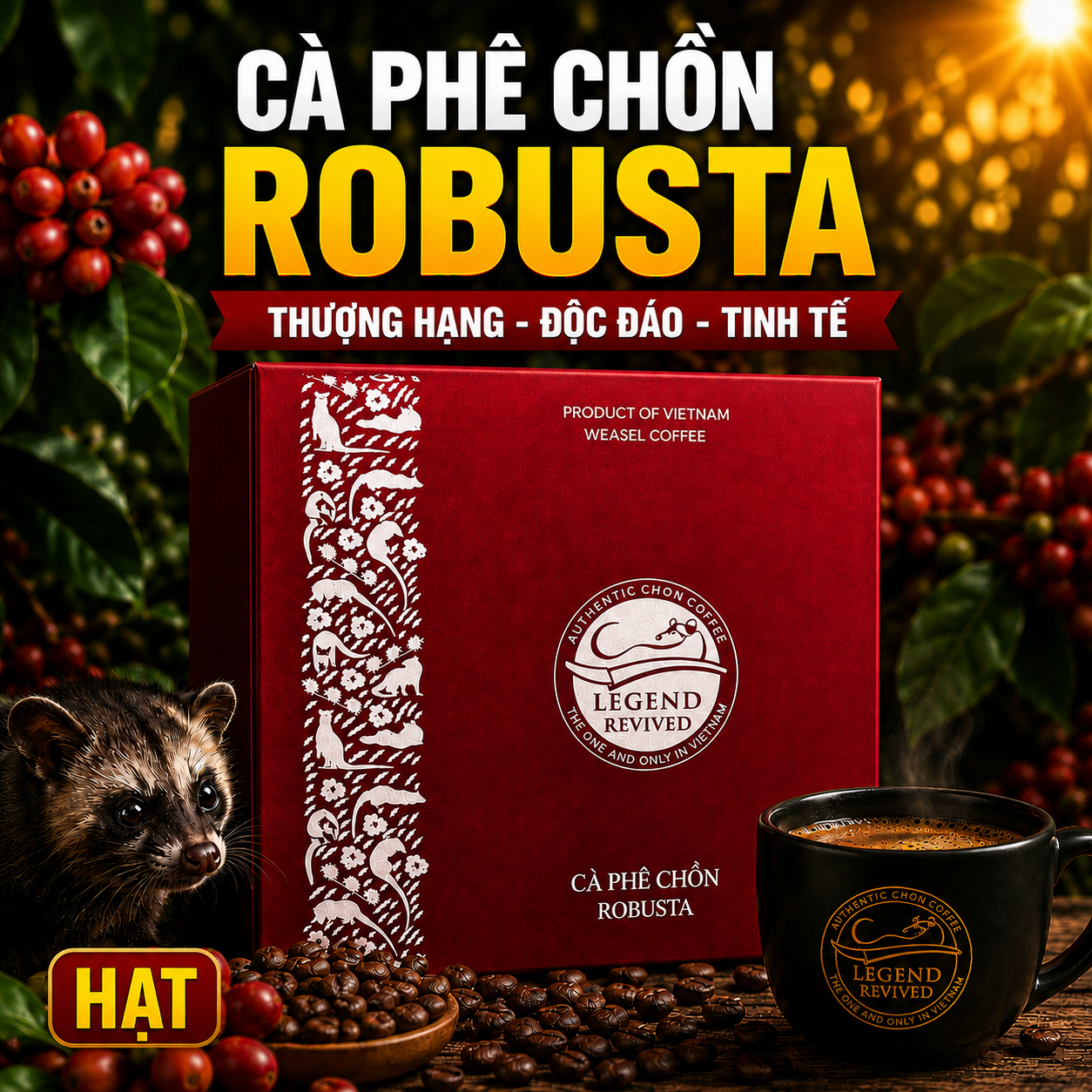 Cà phê Chồn Robusta 250gram